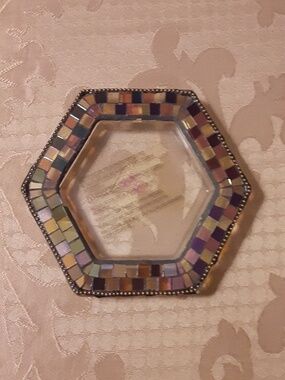 PartyLite Mosaic Tile Glass Candle Holder